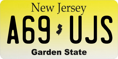 NJ license plate A69UJS