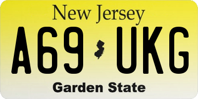 NJ license plate A69UKG