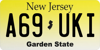 NJ license plate A69UKI