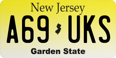 NJ license plate A69UKS