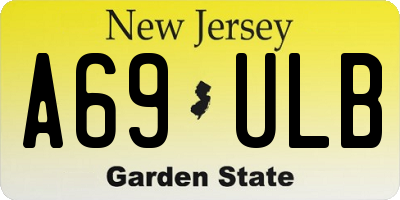 NJ license plate A69ULB