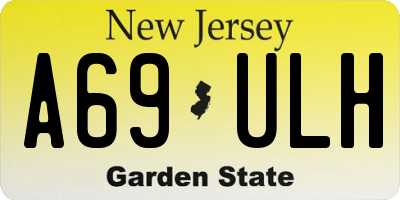 NJ license plate A69ULH