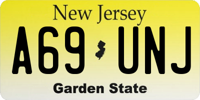 NJ license plate A69UNJ