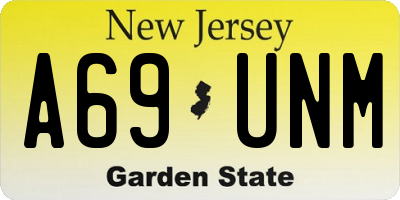NJ license plate A69UNM