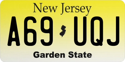NJ license plate A69UQJ