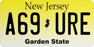 NJ license plate A69URE