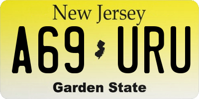 NJ license plate A69URU