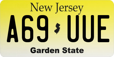 NJ license plate A69UUE