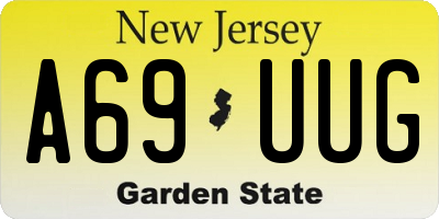 NJ license plate A69UUG