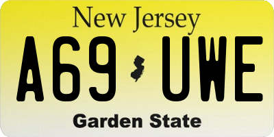 NJ license plate A69UWE