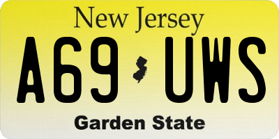 NJ license plate A69UWS
