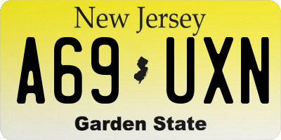 NJ license plate A69UXN