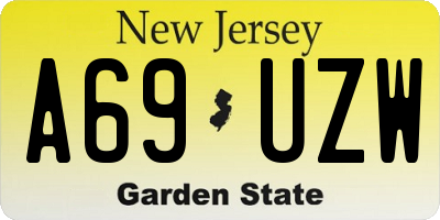NJ license plate A69UZW