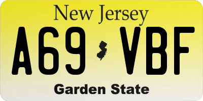 NJ license plate A69VBF