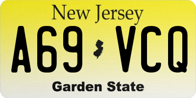 NJ license plate A69VCQ