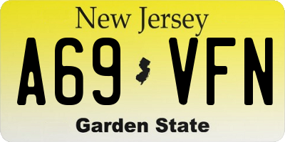 NJ license plate A69VFN