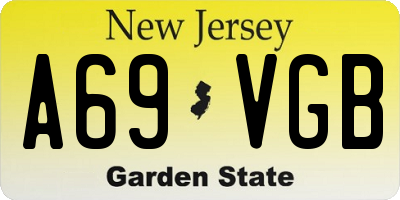 NJ license plate A69VGB