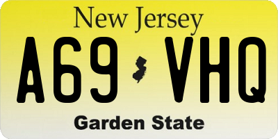 NJ license plate A69VHQ
