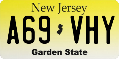 NJ license plate A69VHY