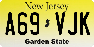 NJ license plate A69VJK