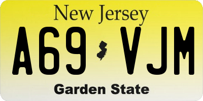 NJ license plate A69VJM