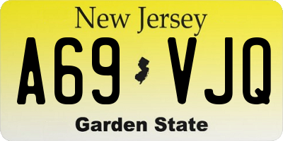 NJ license plate A69VJQ