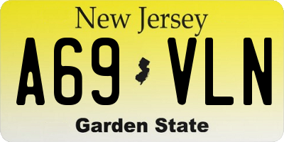 NJ license plate A69VLN