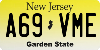 NJ license plate A69VME
