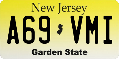 NJ license plate A69VMI