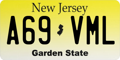 NJ license plate A69VML