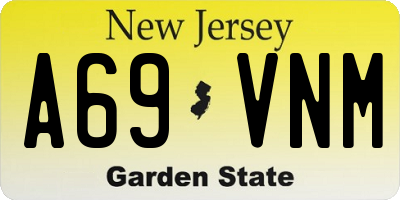 NJ license plate A69VNM