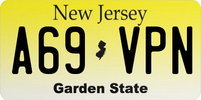 NJ license plate A69VPN