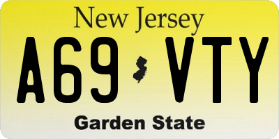 NJ license plate A69VTY