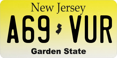 NJ license plate A69VUR