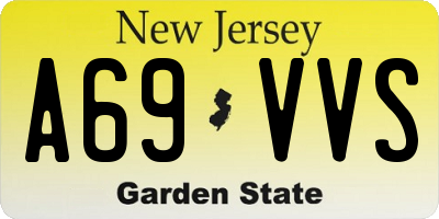 NJ license plate A69VVS