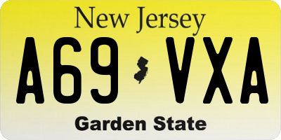 NJ license plate A69VXA