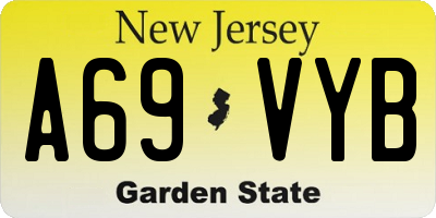 NJ license plate A69VYB
