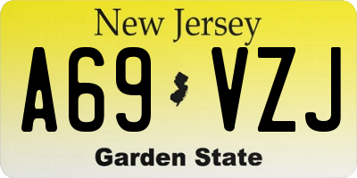 NJ license plate A69VZJ