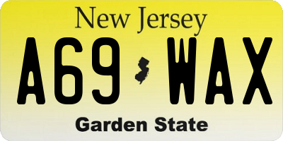 NJ license plate A69WAX