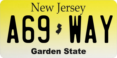 NJ license plate A69WAY