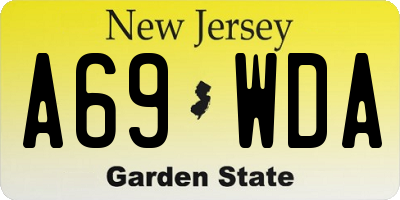NJ license plate A69WDA