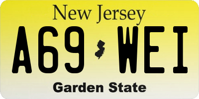 NJ license plate A69WEI