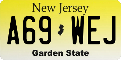 NJ license plate A69WEJ