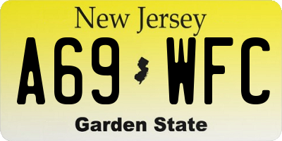 NJ license plate A69WFC
