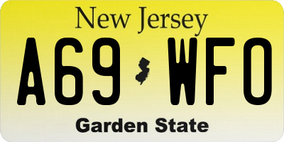 NJ license plate A69WFO