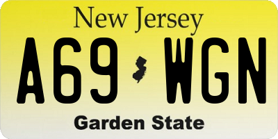 NJ license plate A69WGN