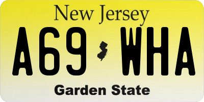 NJ license plate A69WHA