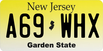 NJ license plate A69WHX