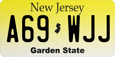 NJ license plate A69WJJ