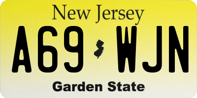NJ license plate A69WJN